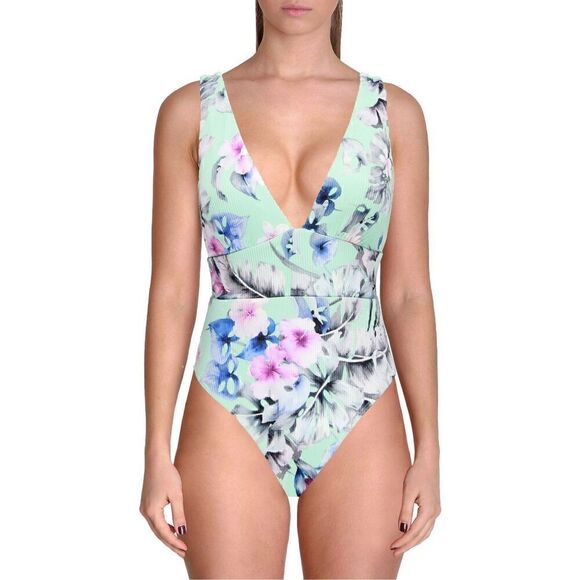 Tinibikini Womens Floral Padded One-Piece Swimsuit - Picture 1 of 5